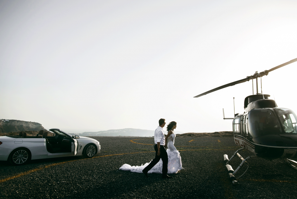 Helicóptero para una boda